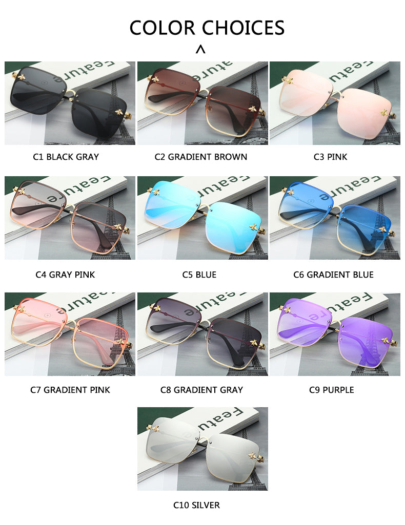 Rimless Square Bee Sunglasses